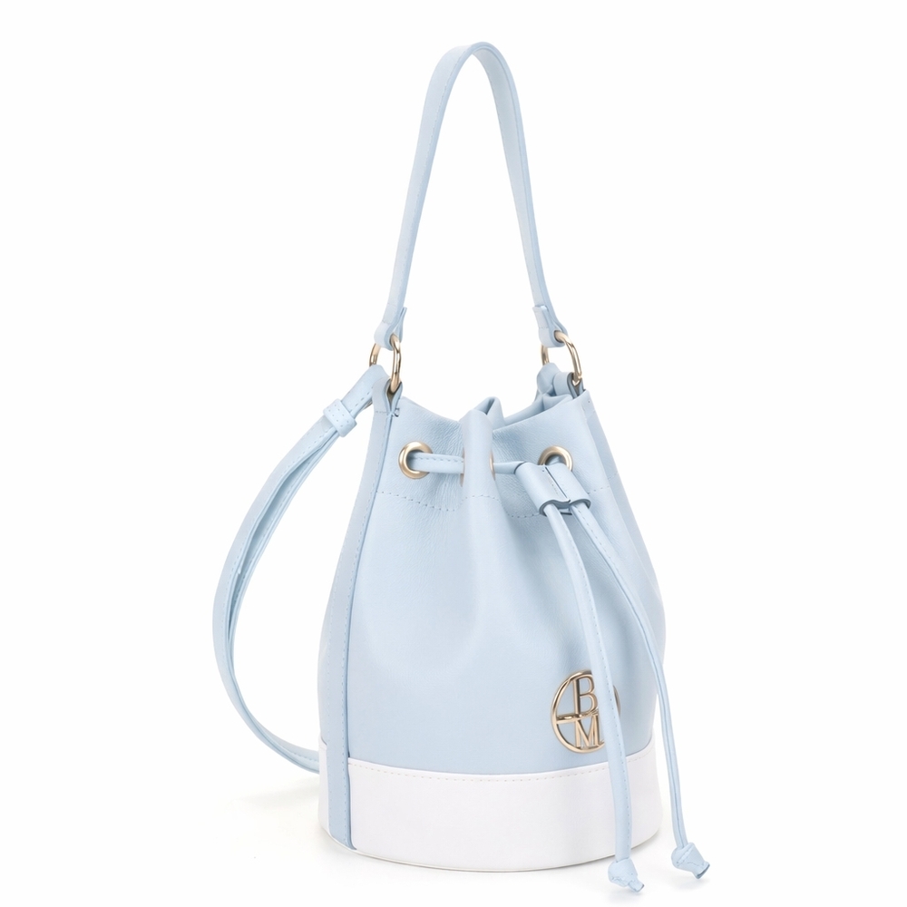 Elegant Light Blue and White Shoulder Bag